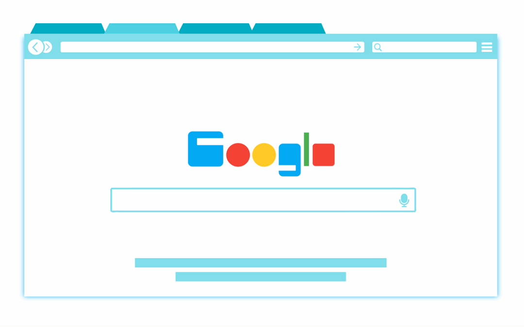 A web browser with the default search engine displayed.