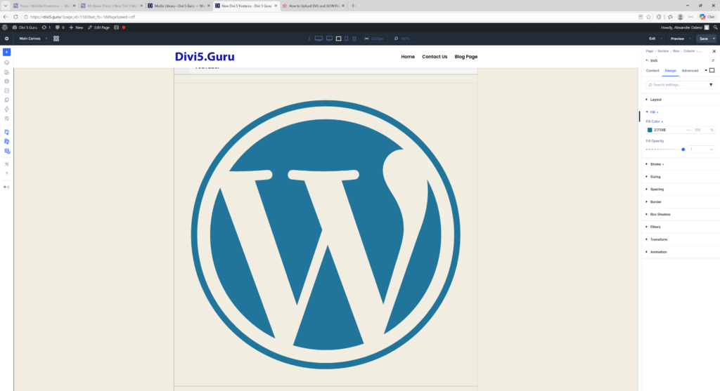 A great use of the SVG module in Divi 5.